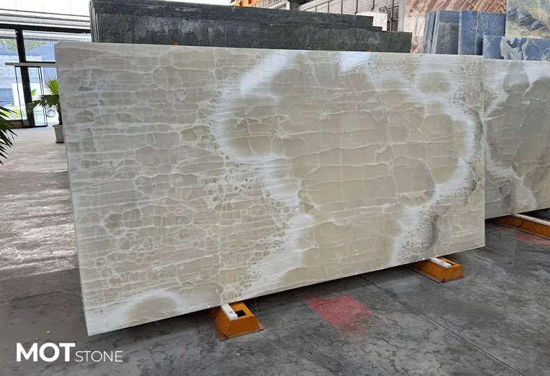 Photo of white onyx slab
