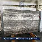 silver travertine slab