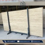 cream travertine slab