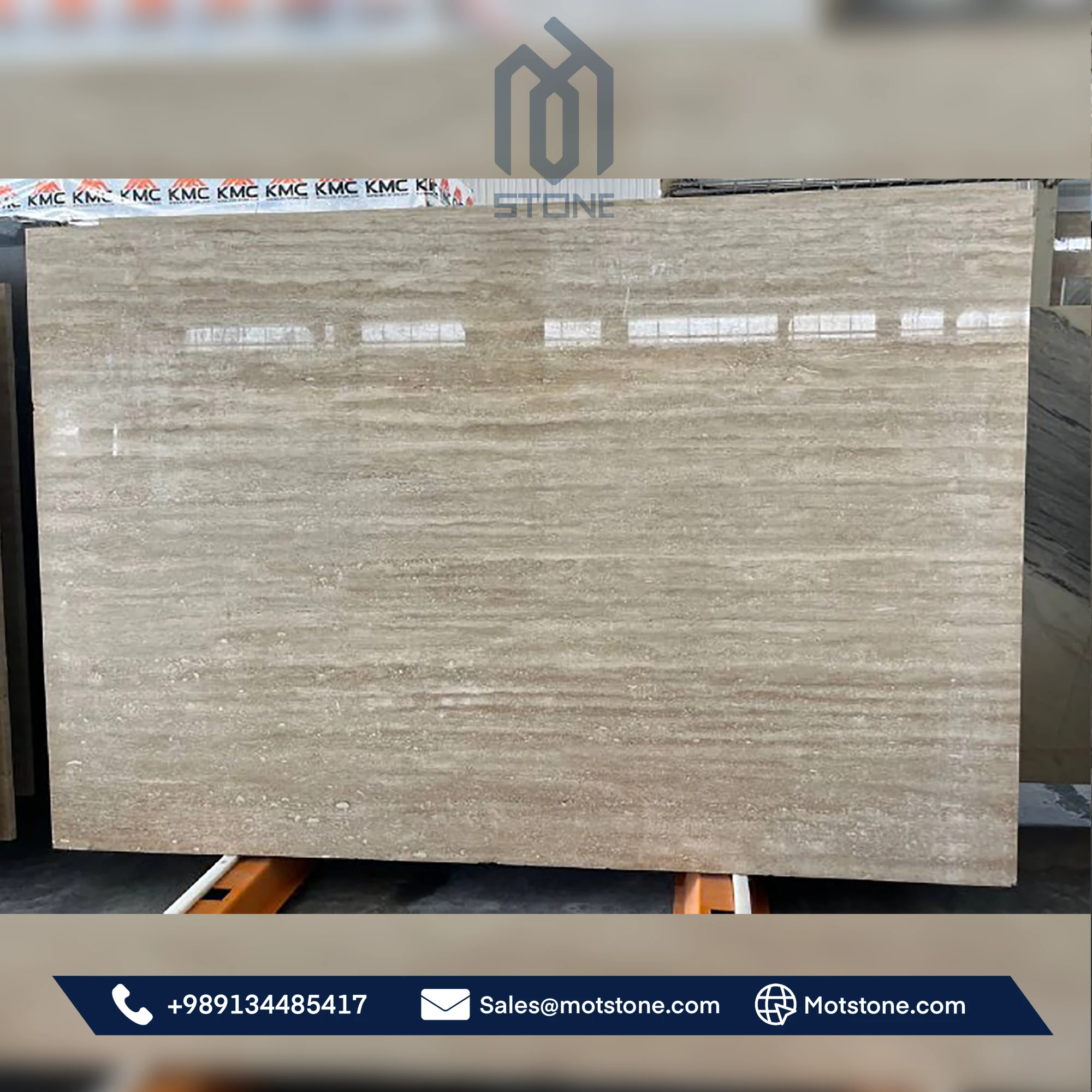 cream travertine slabs