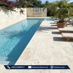 application of white travertine