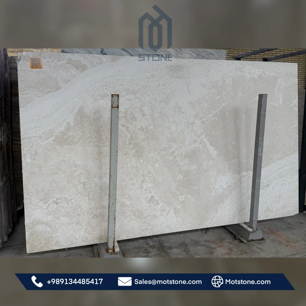 white travertine slab