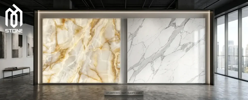 Comparison of White Onyx and Marble; Key Differences in Architecture and Interior Design