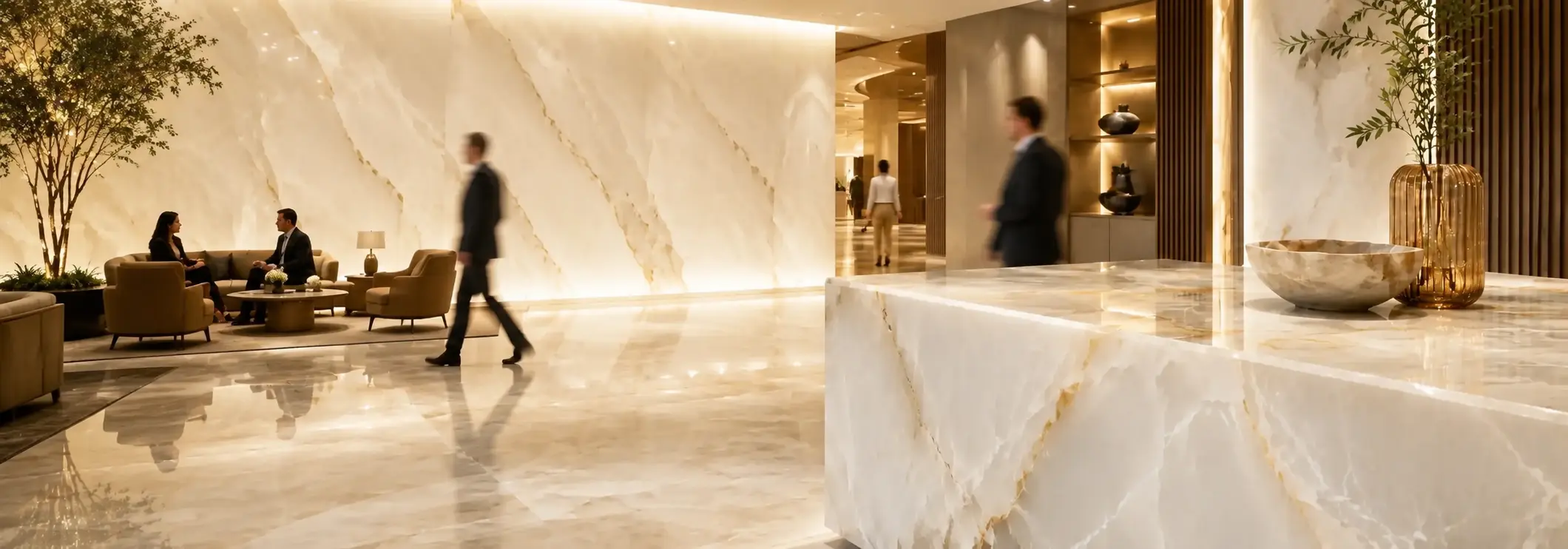 White Onyx in Interior Projects