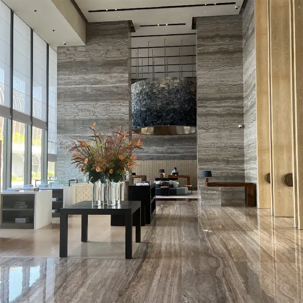 silver travertine