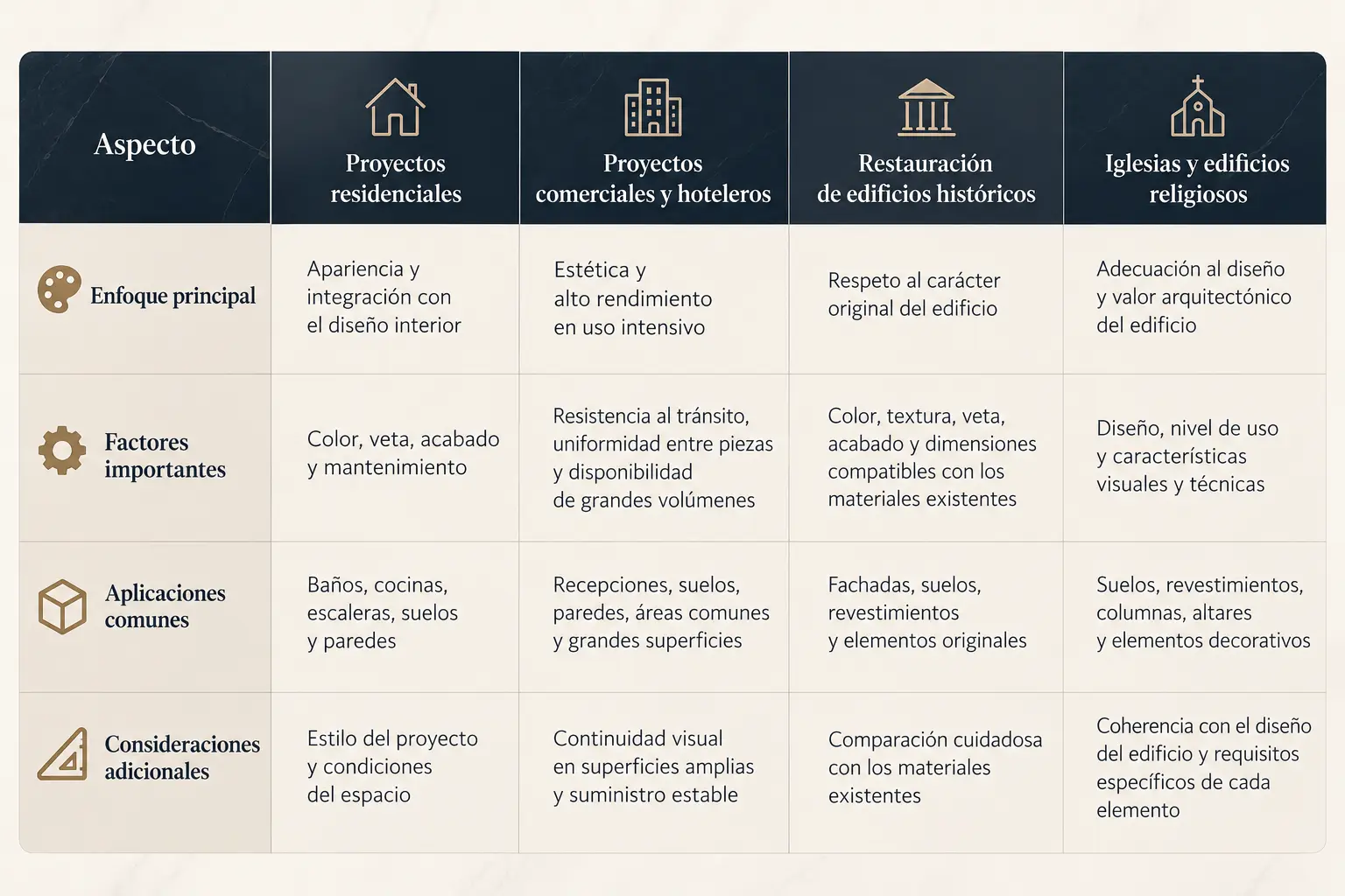 Diferencias entre el mármol para proyectos residenciales y comerciales