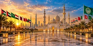 Golden Hour Arab Mosque Courtyard