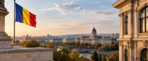 Golden-Hour Panorama of Bucharest