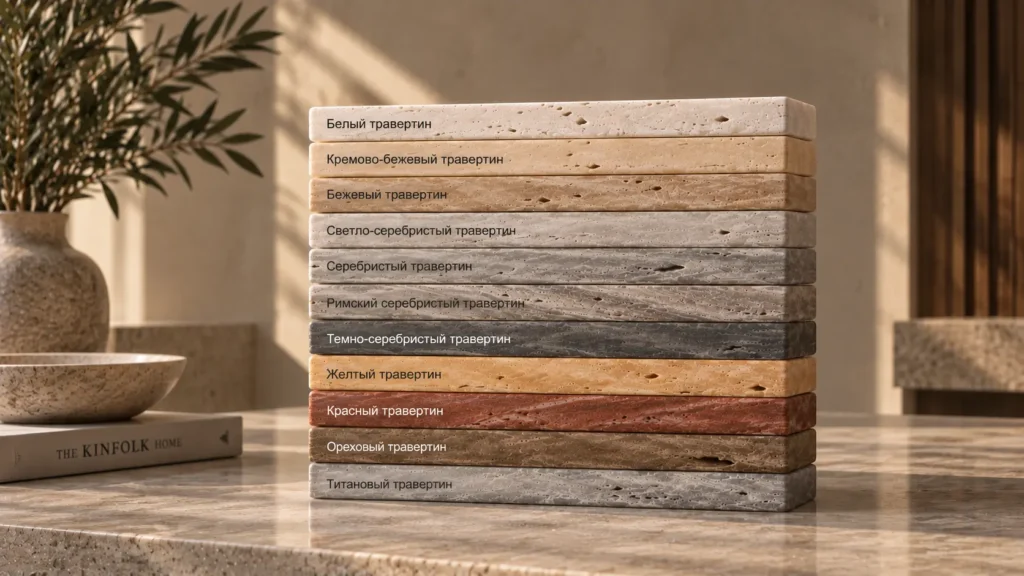 Warm Travertine Sample Collection